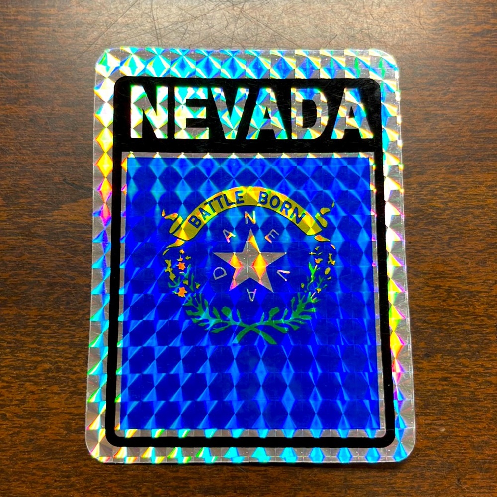 Holographic Nevada Battle Born Bumper Sticker